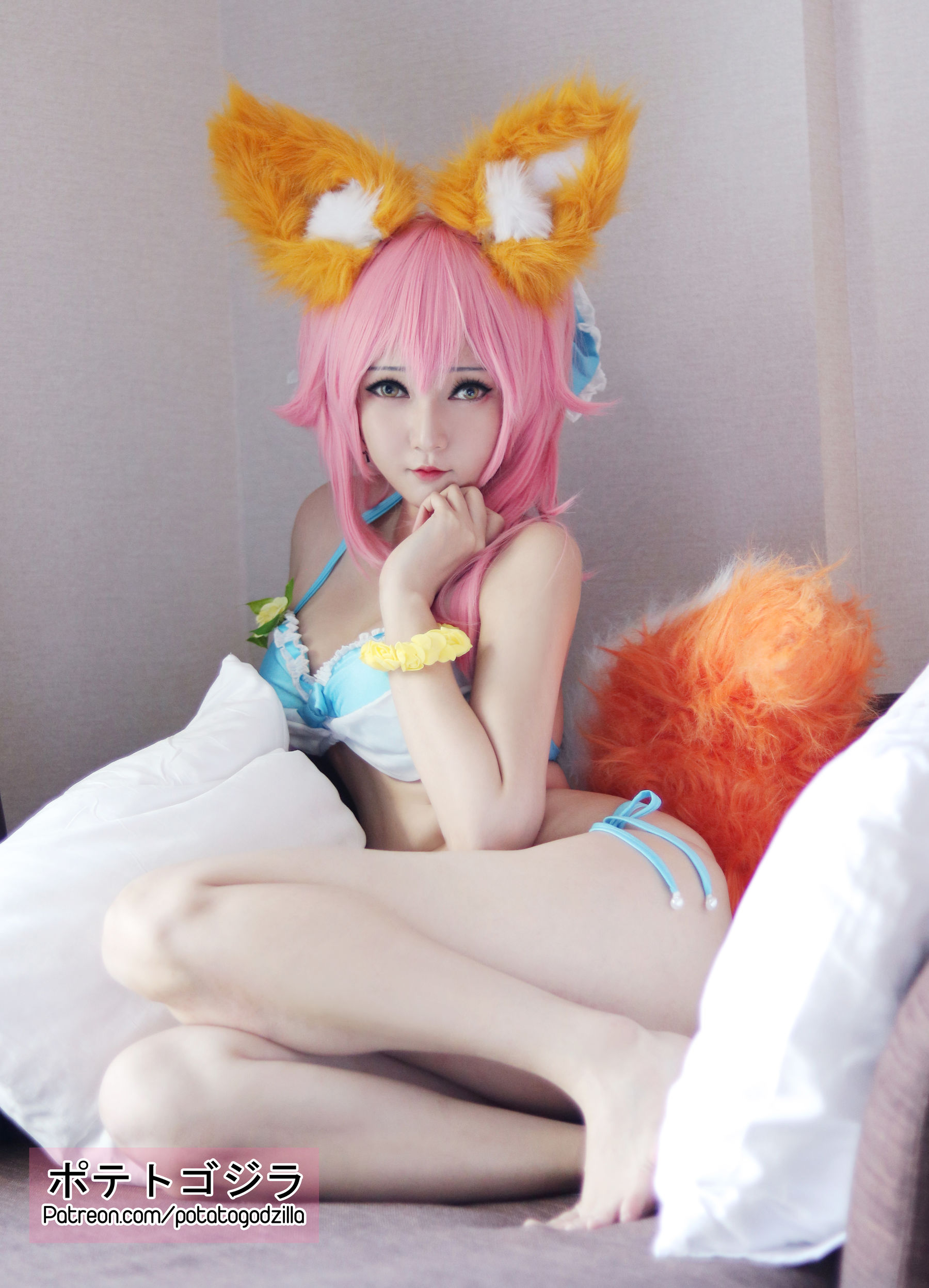 [福利COS] Coser小姐姐Potato Godzilla - Tamamo Bikini