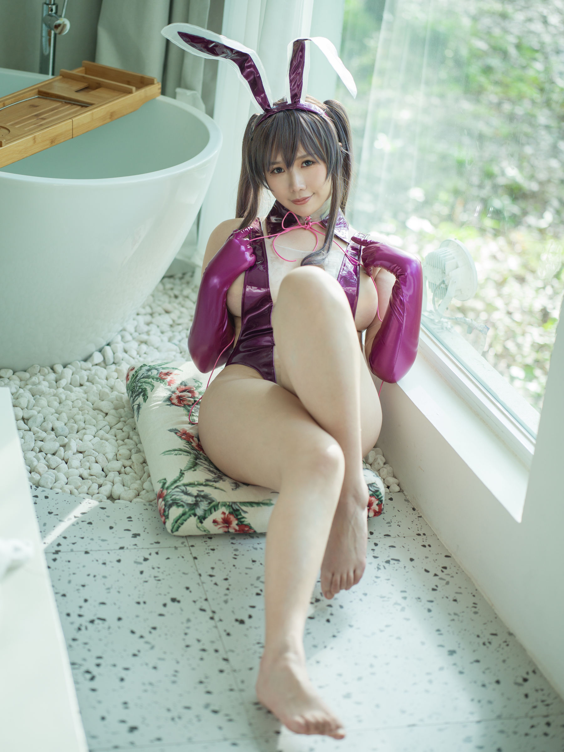 [网红COSER] 麻花麻花酱 - 紫色透明泳装