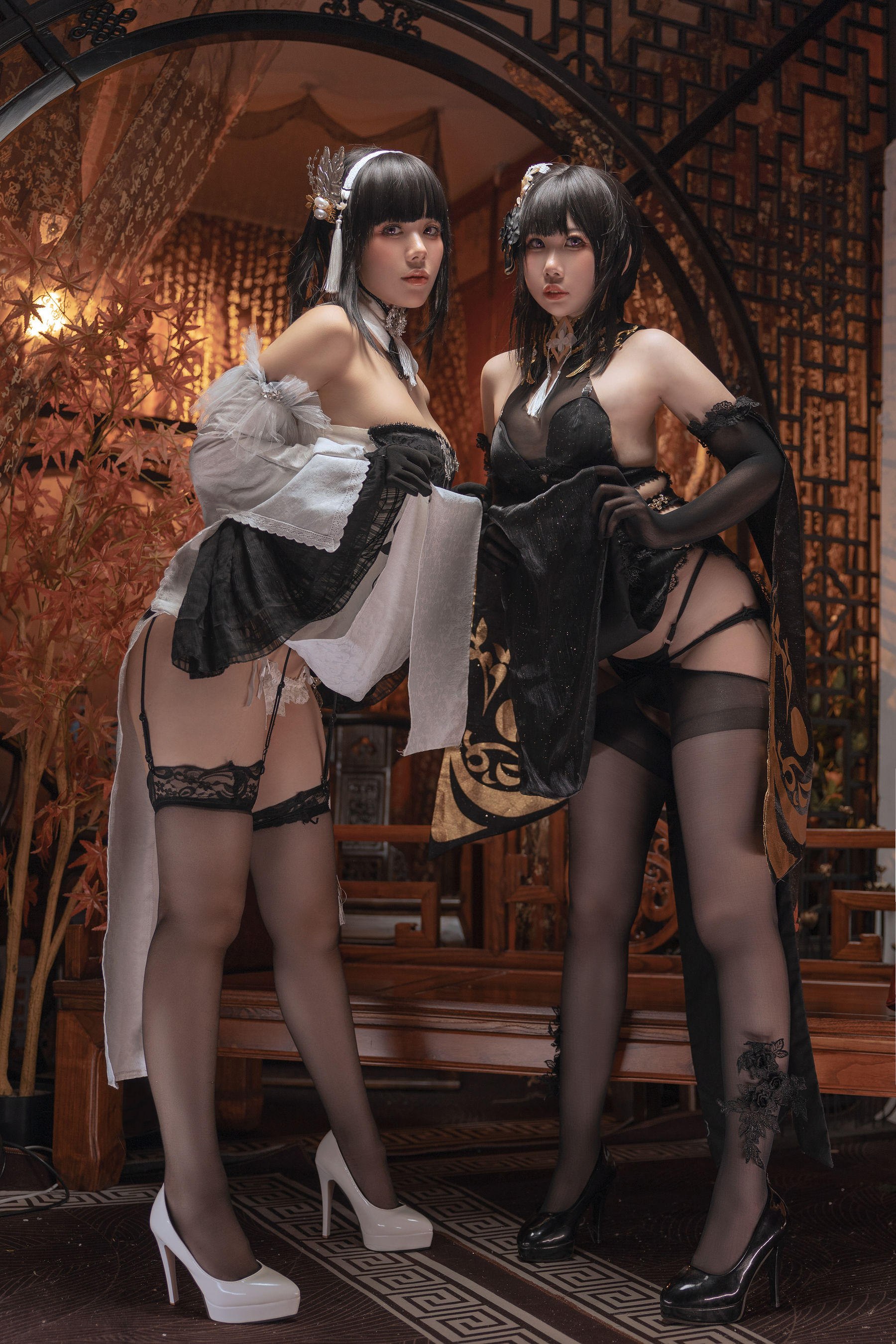 [网红COSER] 九言&喜茶苍苍子 - 碧蓝航线 镇海白黒双人