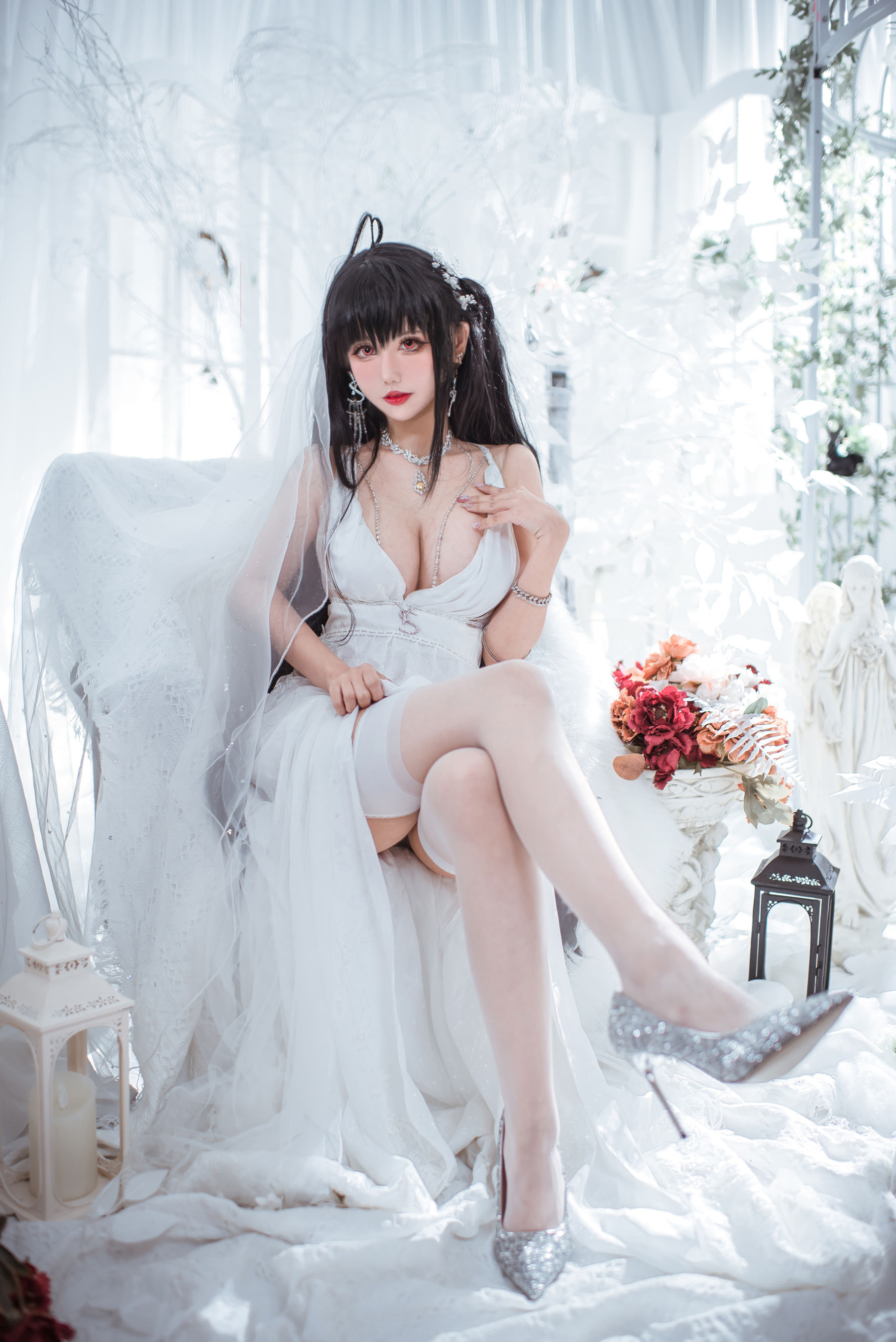 [福利COS] 仙女月 - 大凤纯白婚纱