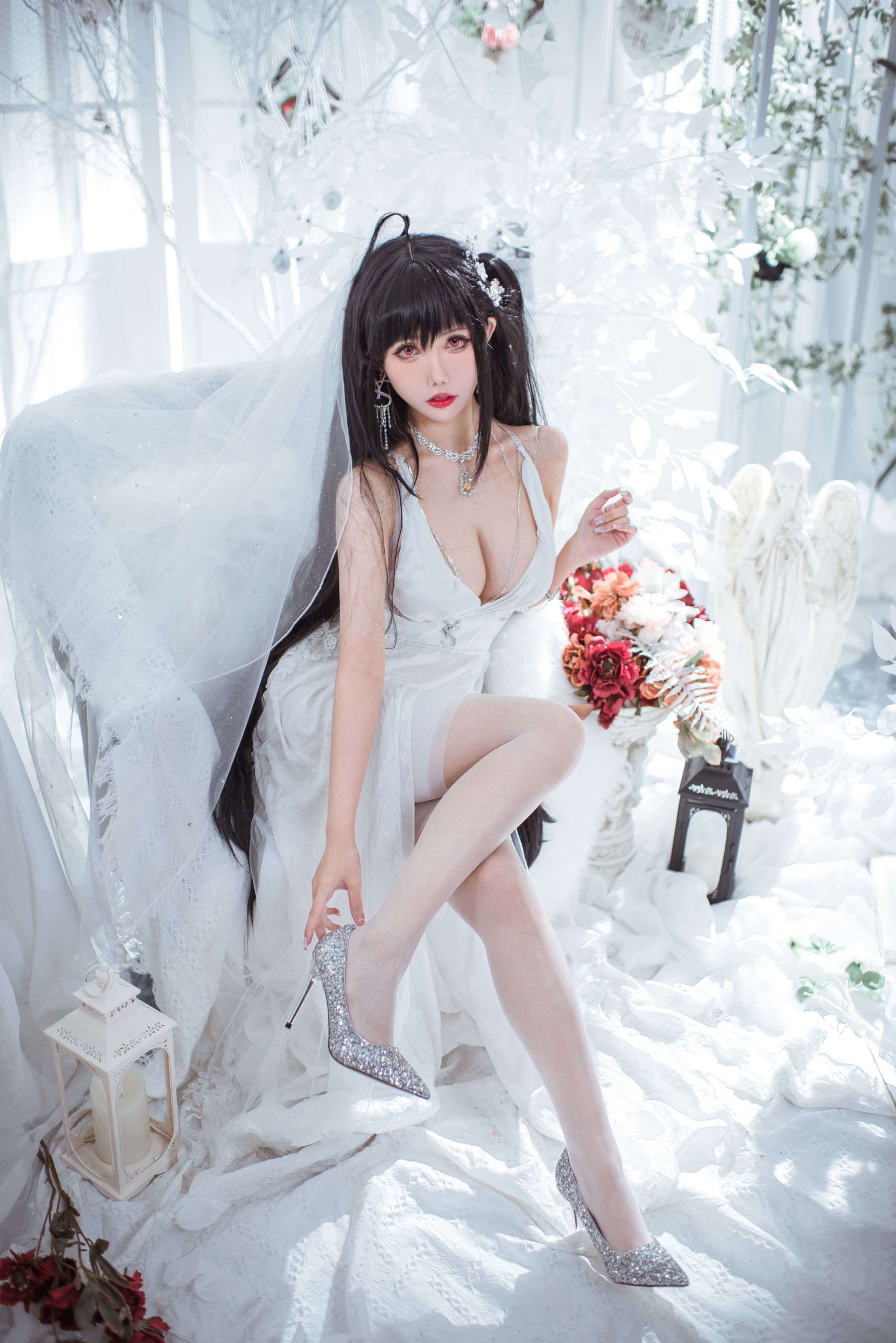 [福利COS] 仙女月 - 大凤纯白婚纱