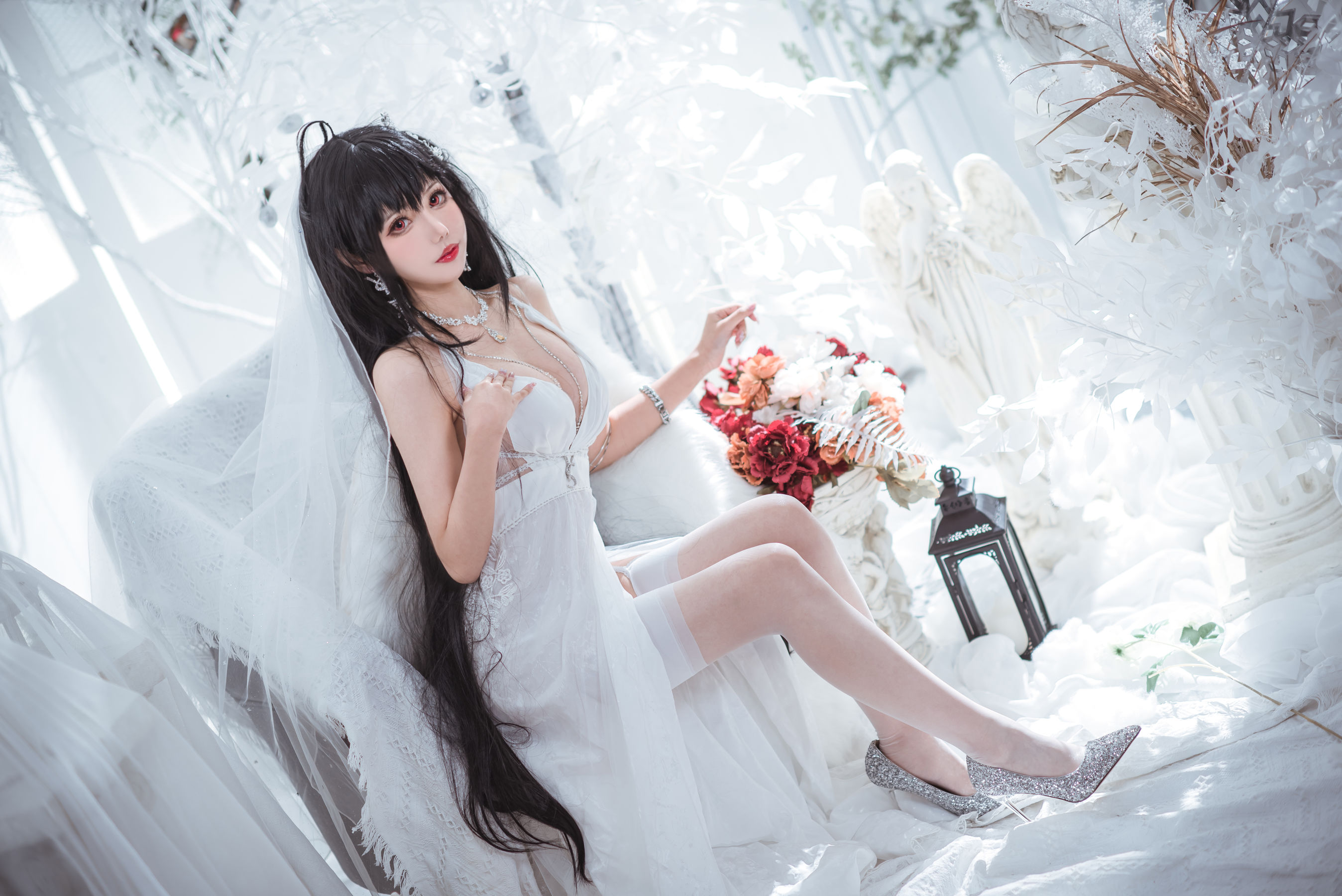 View - [福利COS] 仙女月 - 大凤纯白婚纱 - 图库库