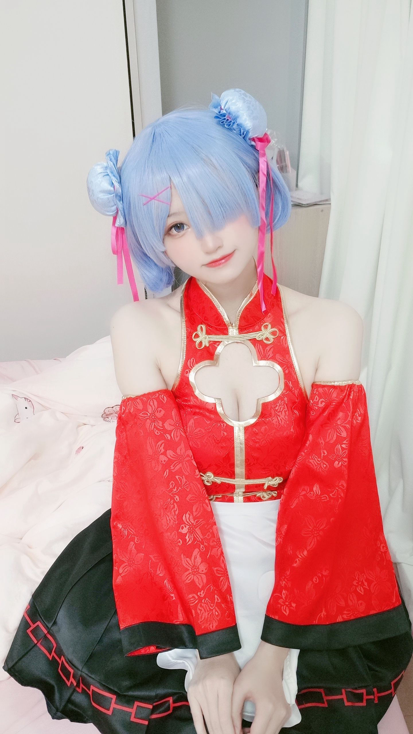 [福利COS] 千阳(ちよ) - 蕾姆旗袍