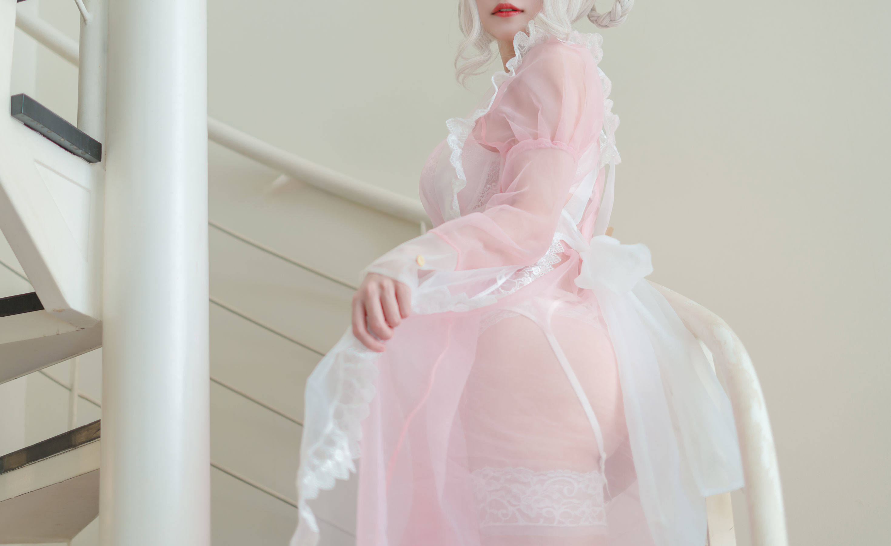 [网红COSER] 动漫博主小仓千代w - 透明粉色女仆