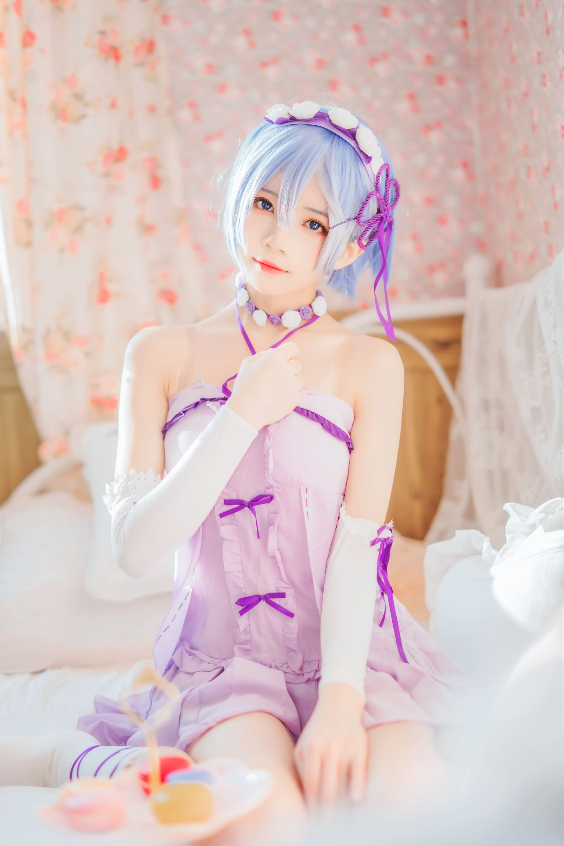 [Cosplay写真] 桜桃喵 - 蕾姆小睡裙