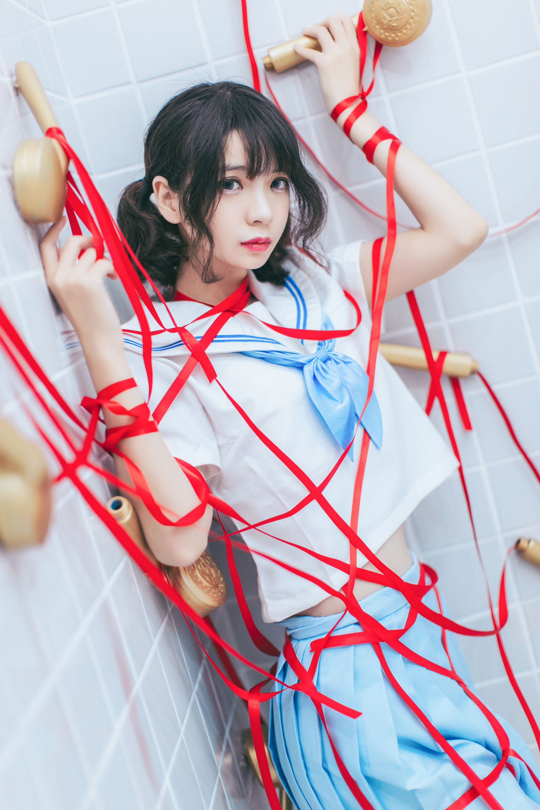 [Cosplay写真] 疯猫ss - 浴室JK