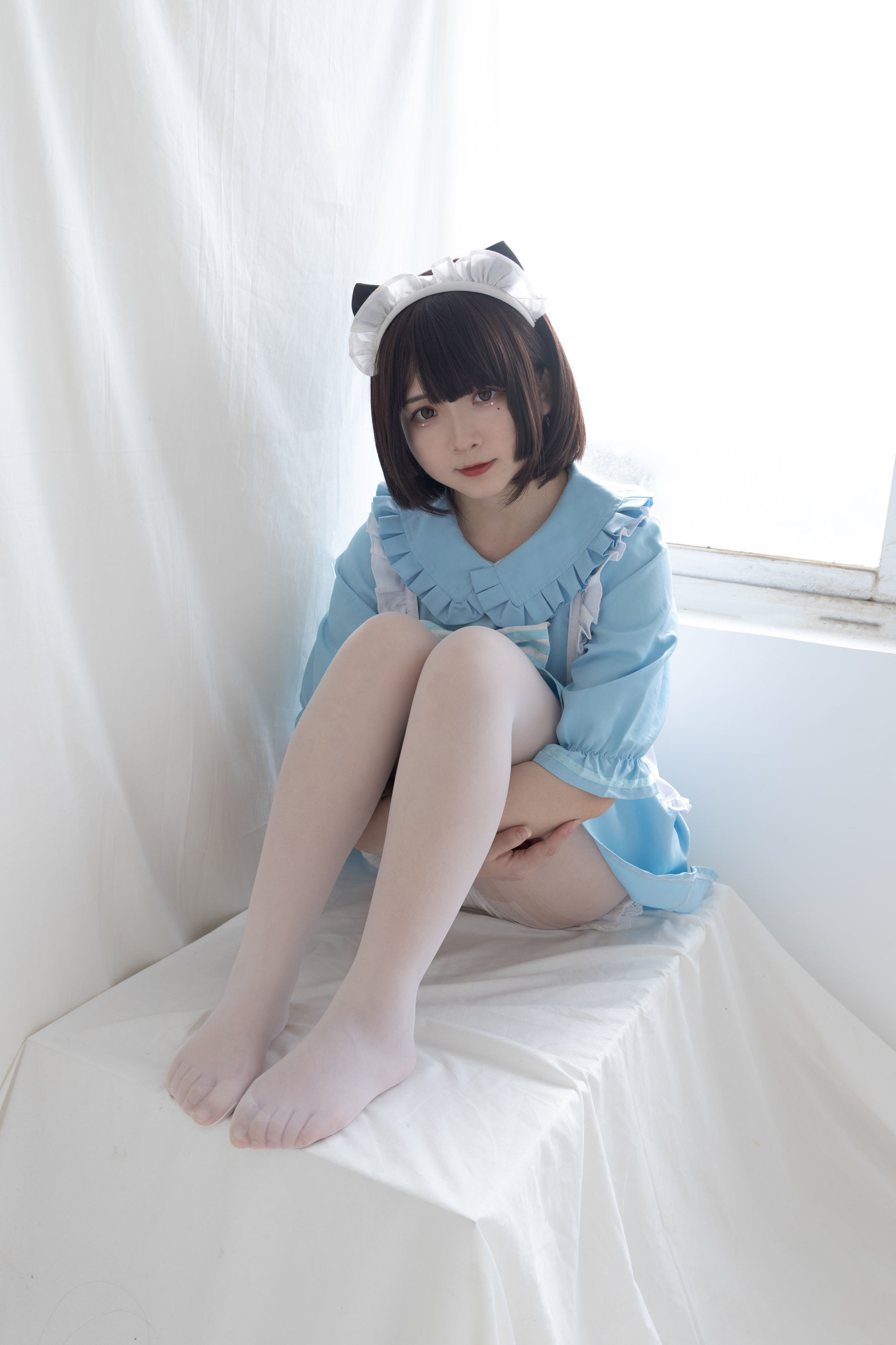 View - [COS福利] 二次元美女古川kagura - 蓝色小猫女仆 - 图库库