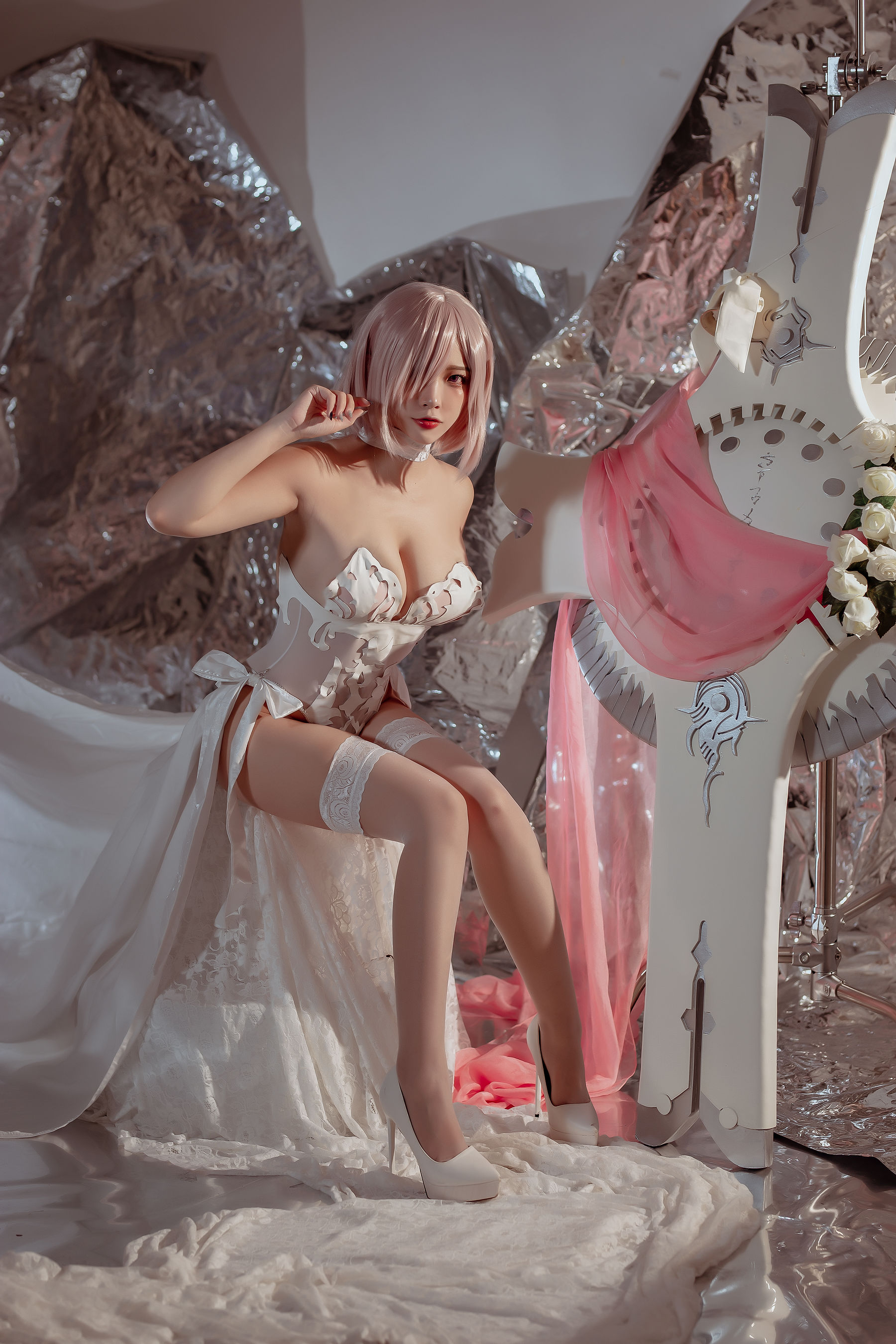 [福利COS] 人气Coser二佐Nisa - fate玛修婚纱