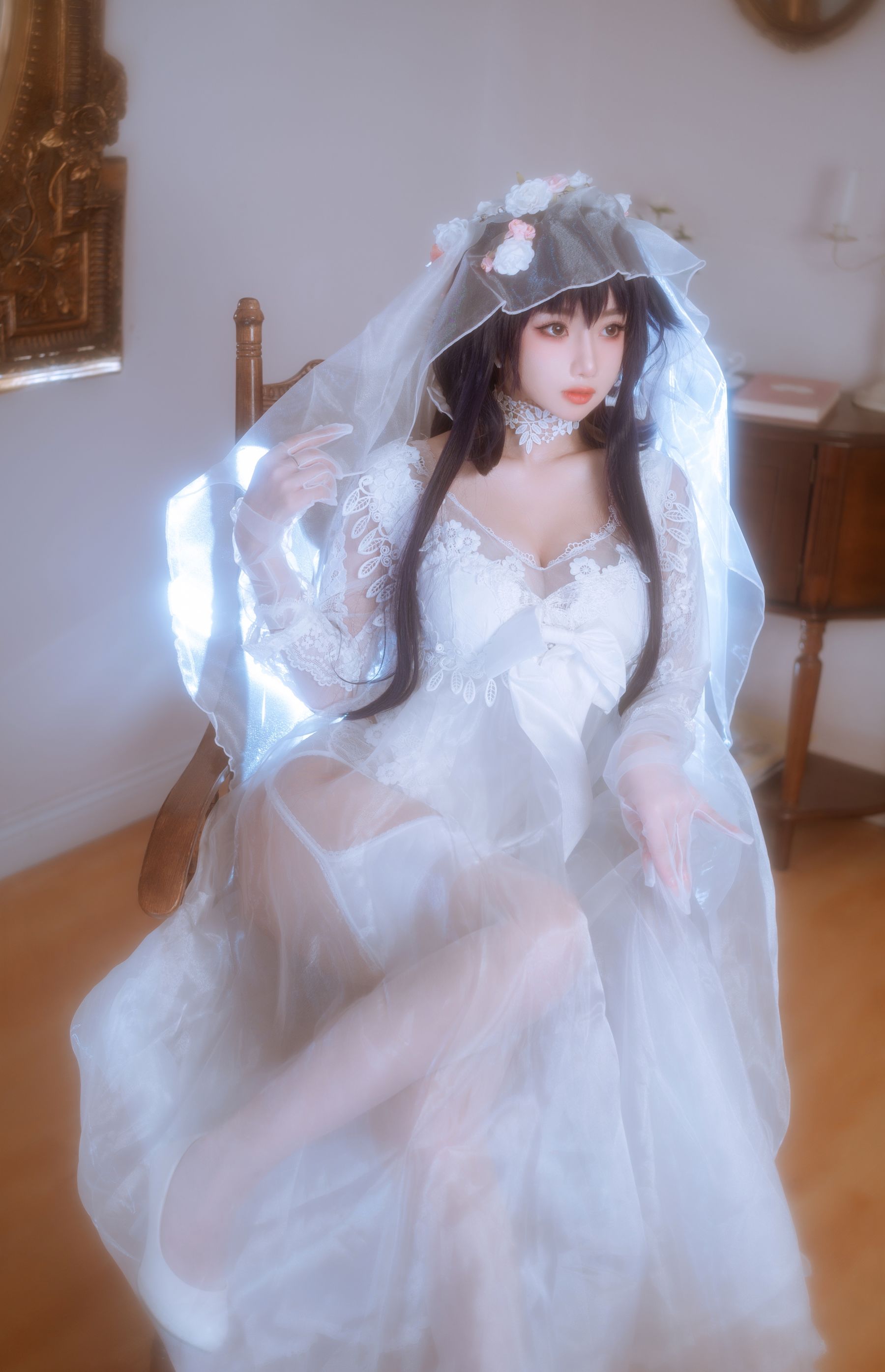 [福利COS] 白嫩美少女鬼畜瑶 - 婚纱